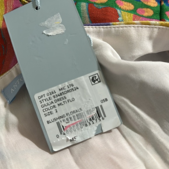 NWTAntonio Melani Giulia Printed Linen Blend Straight Neck Sleeveless Maxi Dress - Picture 6 of 6